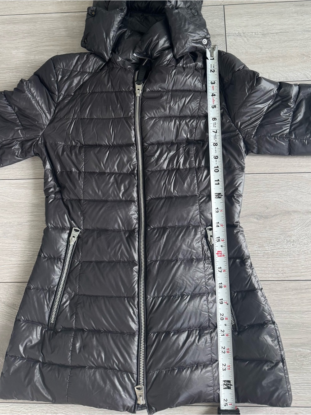 Mackage Women's Charcoal Puffer Jacket with Hood - Picture 4 of 4